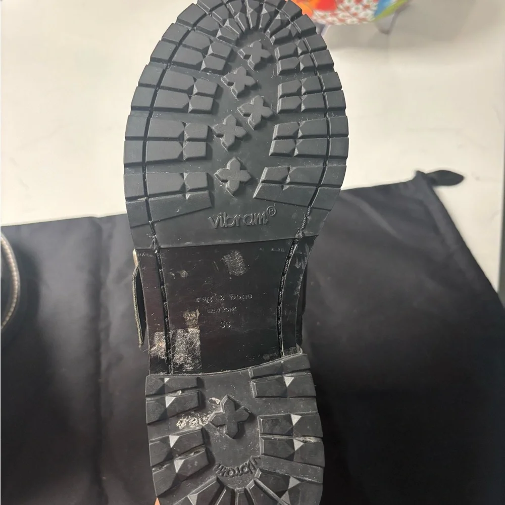 rag & bone Black Triple Buckle Combat Boots - Picture 9 of 10